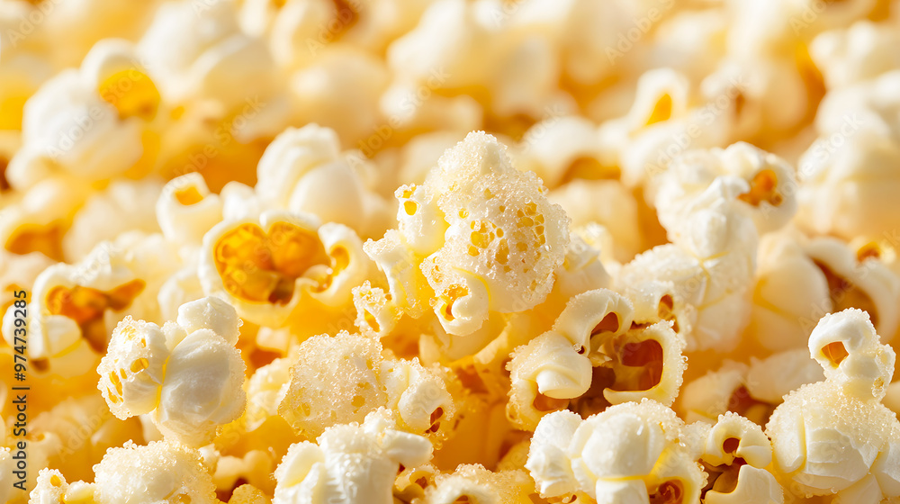 Kettle corn popcorn with a golden, sugary coating, the perfect combination of sweetness and salt Kettle corn popcorn with a golden, sugary coating, the perfect combination of sweetness and salt