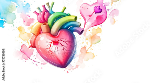 3d Red heart shape with line of cardio gram and stethoscope on pink background, banner and background for heart health, health care, health checkup concept banner