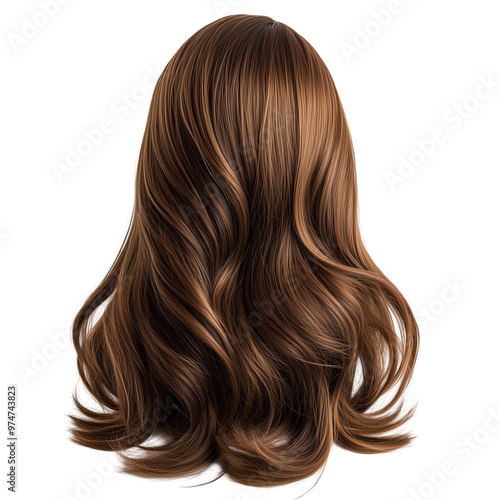 Stylish woman long hair wig.