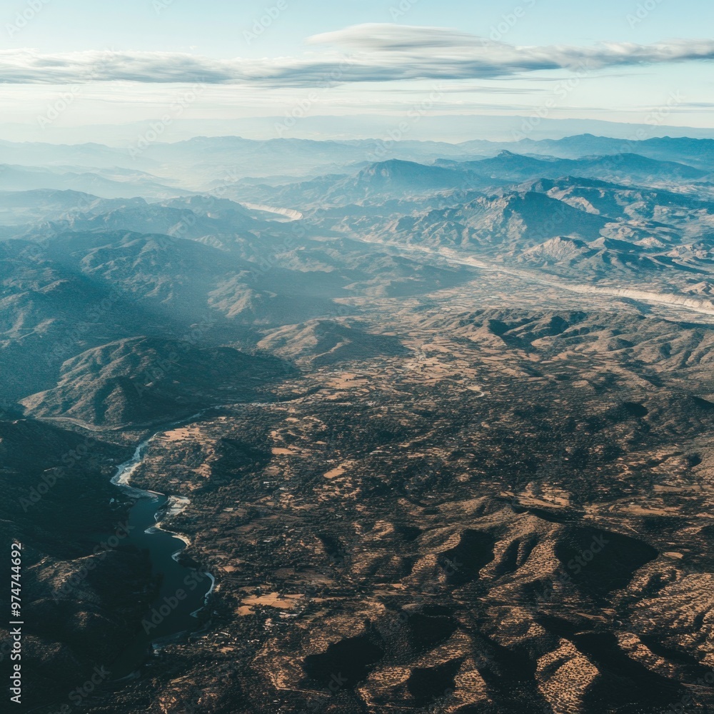 Terrain – Bird’s-Eye View of Diverse Terrain Featuring Mountains, Rivers, and Arid Land Terrain – Bird’s-Eye View of Diverse Terrain Featuring Mountains, Rivers, and Arid Land