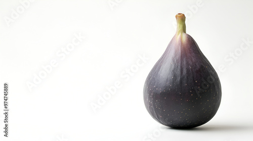 Fig fruit and fig piece on white background. File contains clipping path. photo