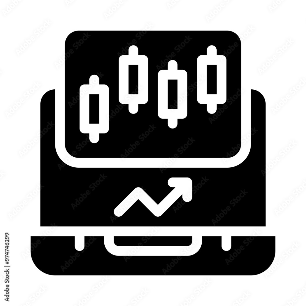 stock trading glyph icon stock trading glyph icon
