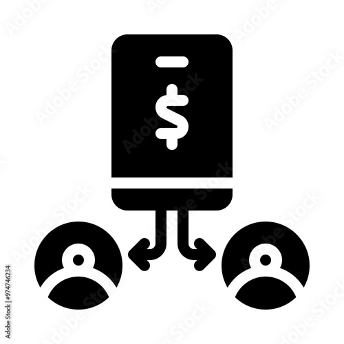 peer to peer lending glyph icon