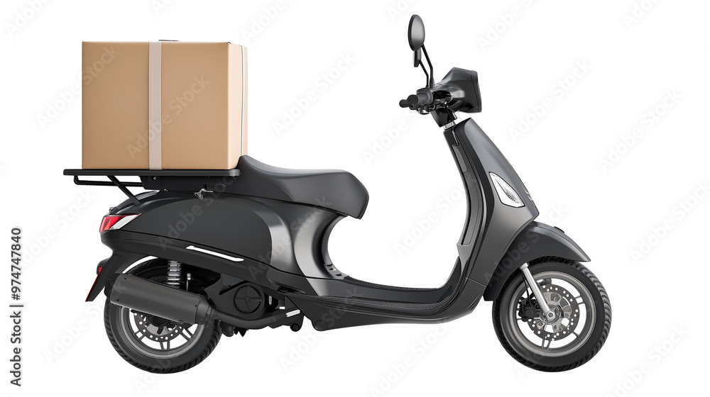 Obraz premium Delivery scooter with box.