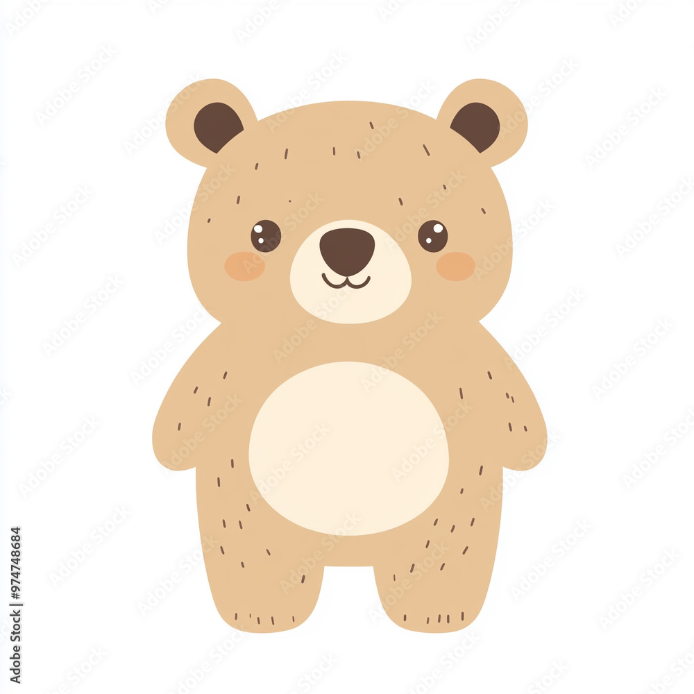 Simple flat clip art of a cute light brown bear with a minimalistic and simple design, vector illustration Simple flat clip art of a cute light brown bear with a minimalistic and simple design, vector illustration