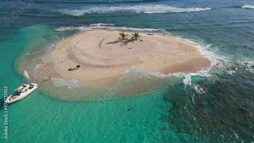Aerial View of a Small Island in British Virgin Islands in the Caribbean 