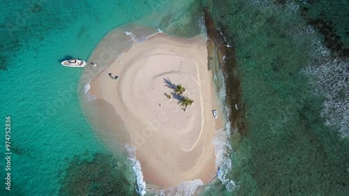 Aerial View of a Small Island in British Virgin Islands in the Caribbean 