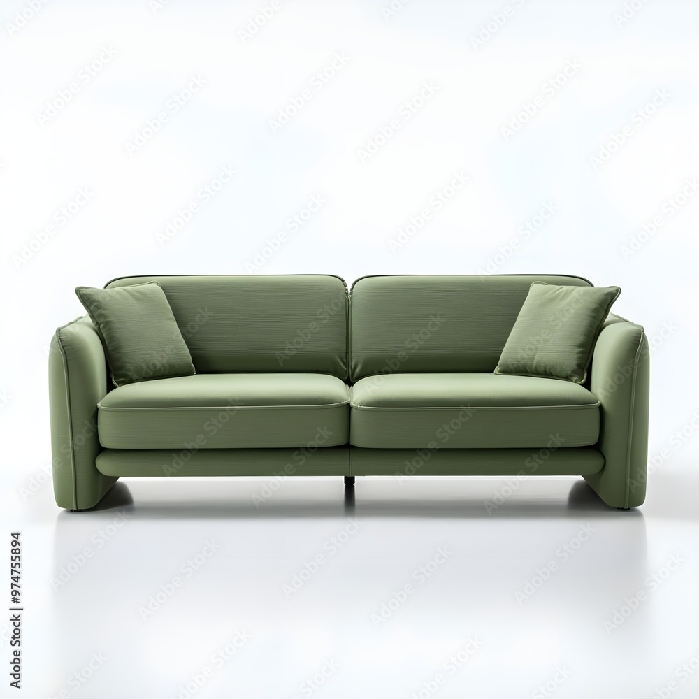 Green sofa isolated on a white background. Green sofa isolated on a white background.