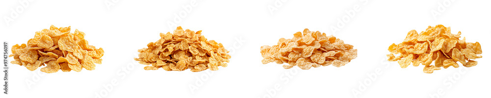 Set, collection of Cornflakes isolated on transparent background. Set, collection of Cornflakes isolated on transparent background.