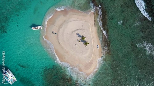 Aerial View of a Small Island in British Virgin Islands in the Caribbean 