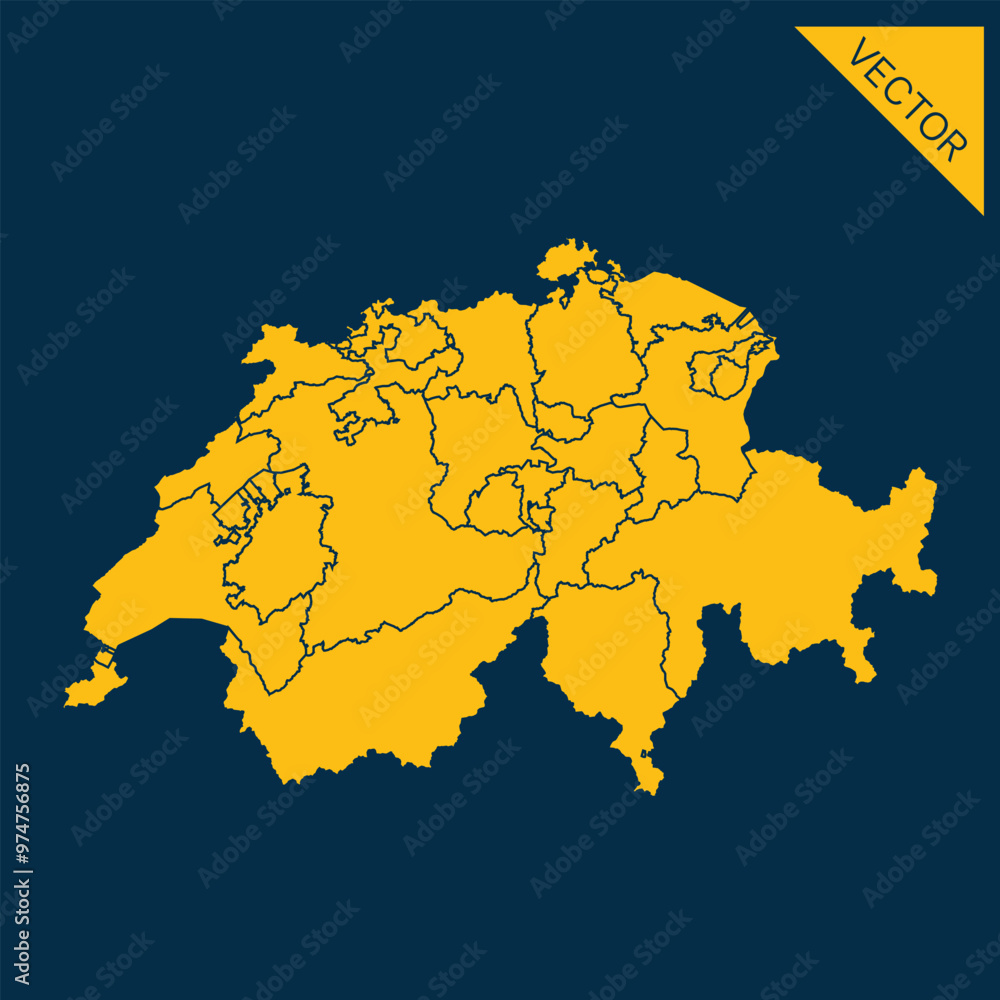 Obraz premium Switzerland map