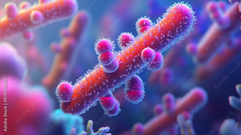 Detailed Microscopic Analysis of Chromosome Showing Histone Modifications in Molecular Biology Research Detailed Microscopic Analysis of Chromosome Showing Histone Modifications in Molecular Biology Research