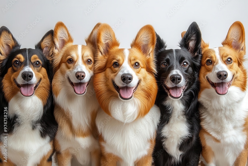 playful collection of happy dog portraits with varying breeds expressions and poses clean white background highlights each canines unique personality and charm playful collection of happy dog portraits with varying breeds expressions and poses clean white background highlights each canines unique personality and charm