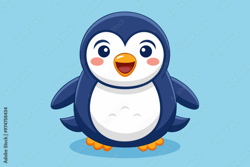Obraz premium Vector illustration of happy penguine
