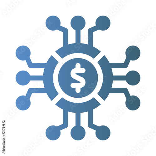 digital currency flat gradient icon