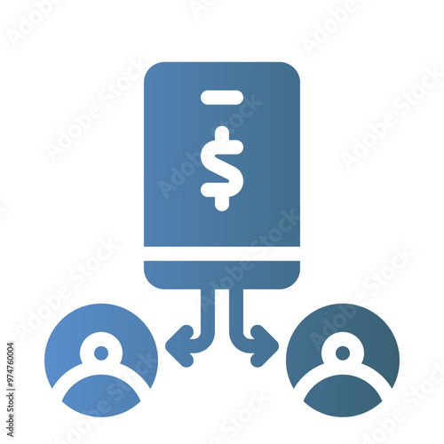 peer to peer lending flat gradient icon