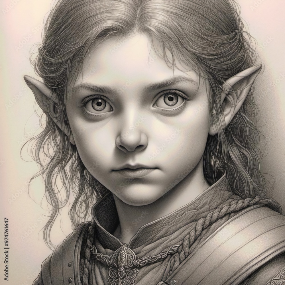 Elf Child Portrait Illustration Elf Child Portrait Illustration
