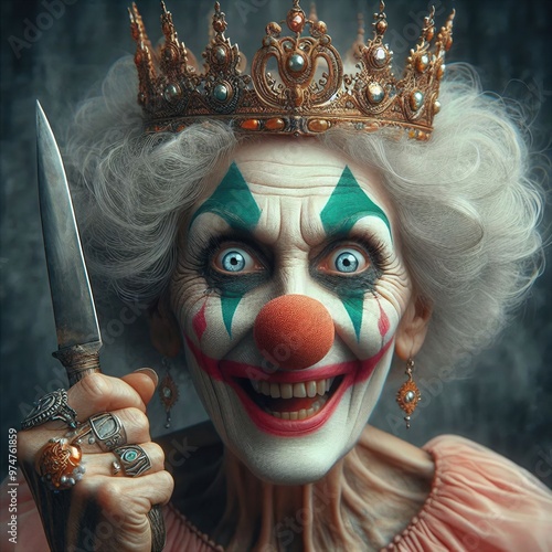 Sinister Clown Queen Portrait
