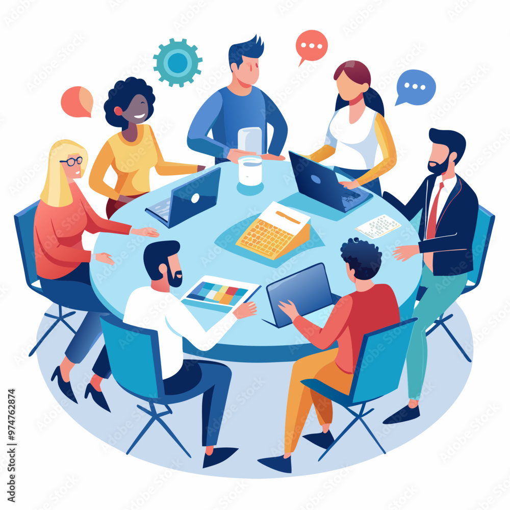 vector illustration of professional business meeting vector illustration of professional business meeting
