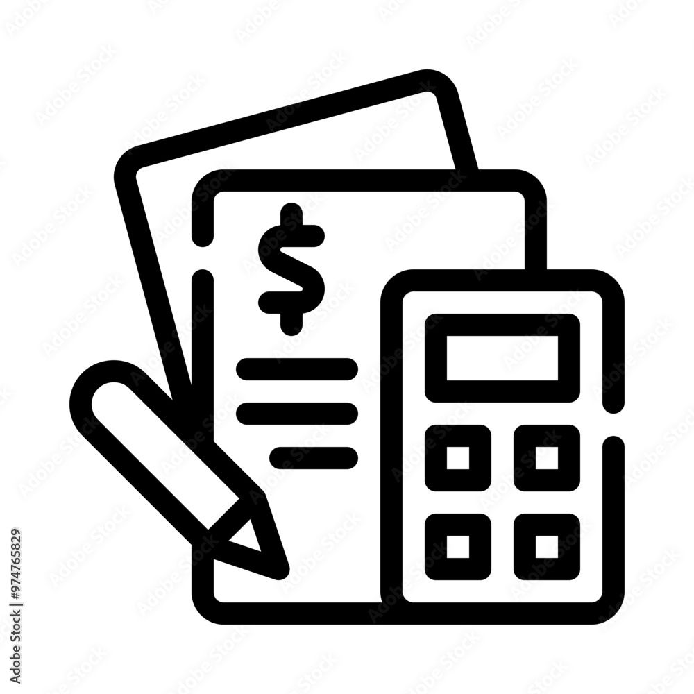 bookkeeping line icon bookkeeping line icon