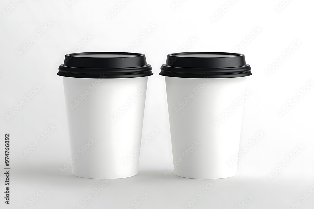 black and white disposable paper cup with plastic lid mockup black and white disposable paper cup with plastic lid mockup