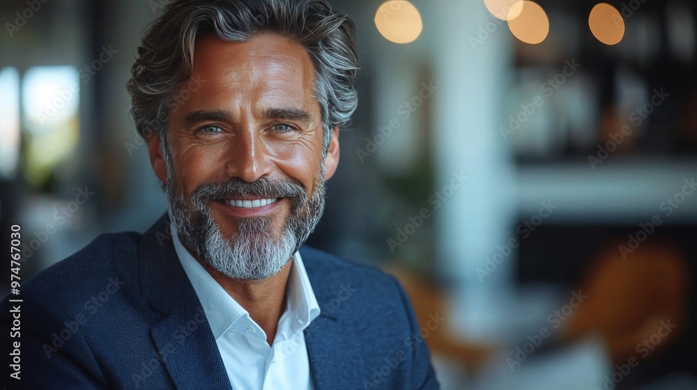 Smiling businessman in a suit. Smiling businessman in a suit.