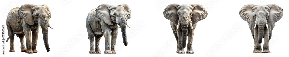 Obraz premium Set, collection of Elephant isolated on transparent background.
