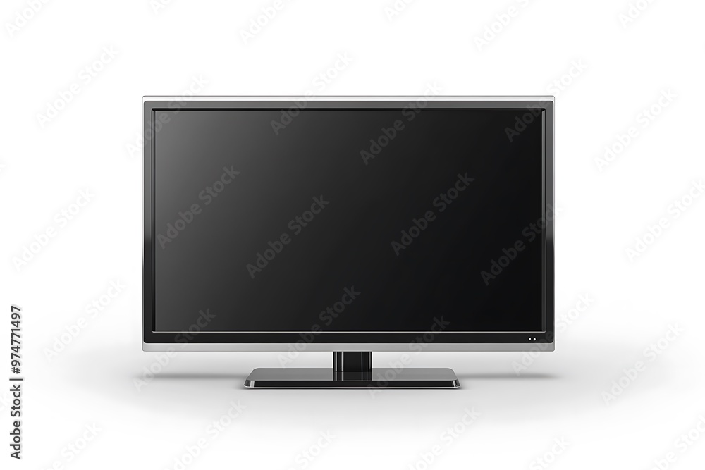 TV flat screen lcd, plasma realistic illustration. White HD monitor mockup