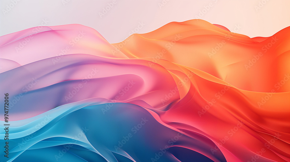 Obraz premium Abstract geometric shapes in a soft pastel color palette, providing a modern and vibrant base for graphic design. Title: 