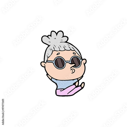 Wallpaper Mural cartoon woman wearing sunglasses Torontodigital.ca