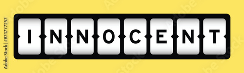 Black color in word innocent on slot banner with yellow color background
