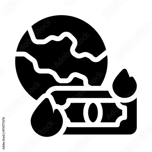 economic crisis glyph icon