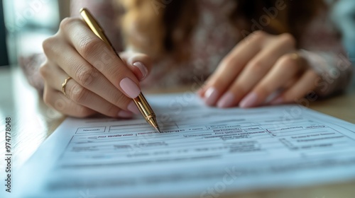 An immigration form being filled out on a mobile phone, showcasing the simplicity of managing important documents digitally, with e-signature options. photo