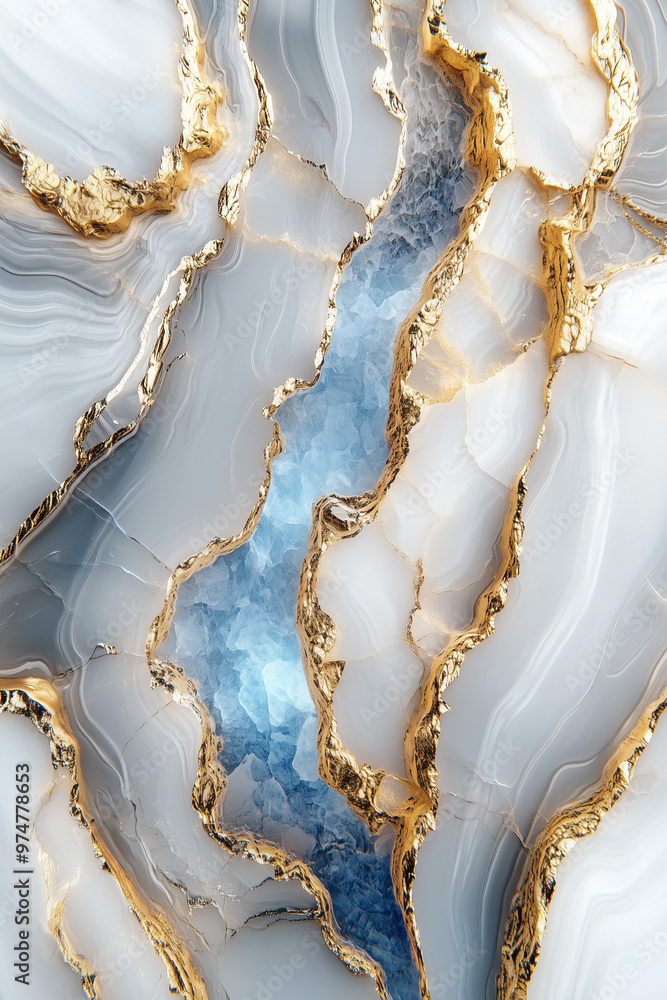 Light Blue and White Marble Background with Gold Veins - Marble Texture Photo Light Blue and White Marble Background with Gold Veins - Marble Texture Photo