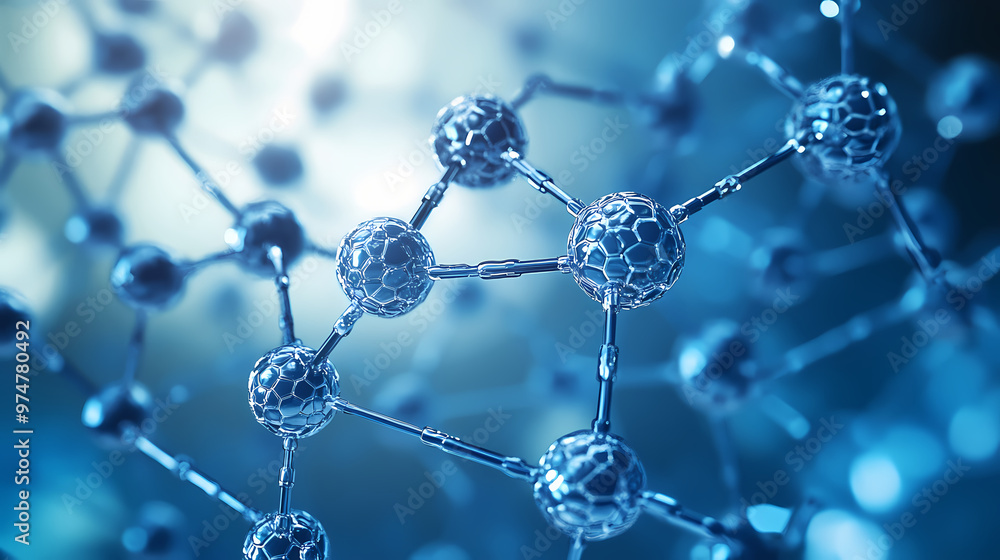 Nanoparticles structure, abstract background of nanotechnology science. Nanotechnology. Illustration Nanoparticles structure, abstract background of nanotechnology science. Nanotechnology. Illustration