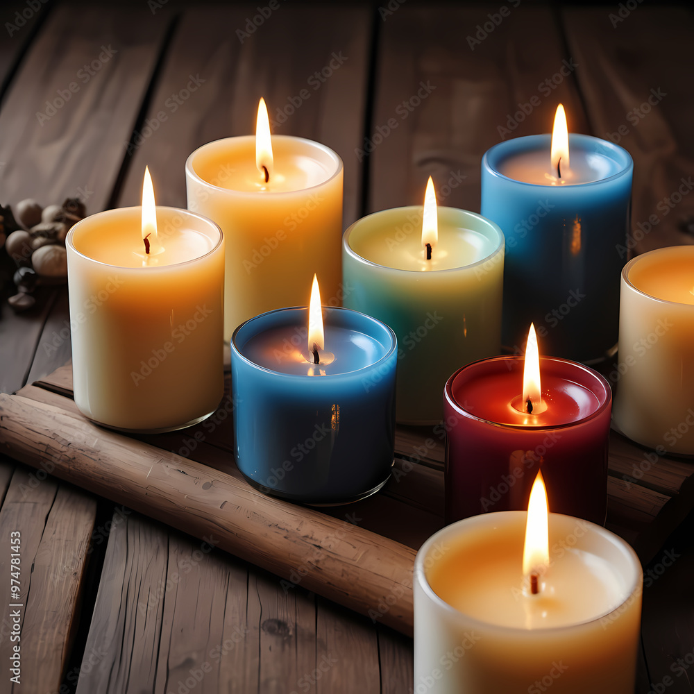 Aromatherapy Candles on Wooden Table Aromatherapy Candles on Wooden Table