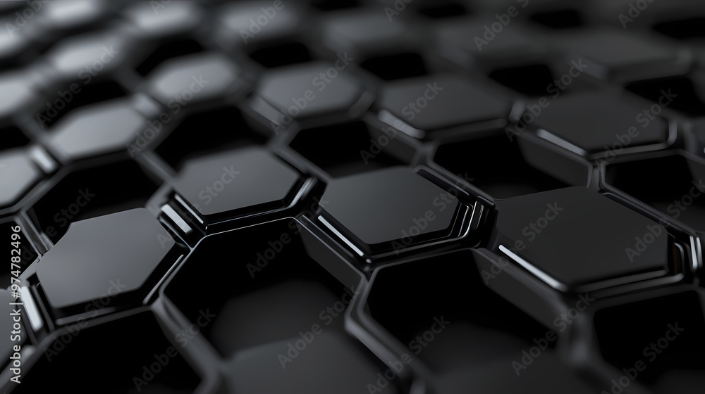 Carbon surface, abstract nanotechnology hexagonal geometric form close-up. Nanotechnology. Illustration Carbon surface, abstract nanotechnology hexagonal geometric form close-up. Nanotechnology. Illustration