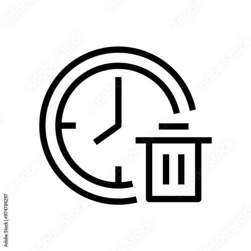 clock with trash sign