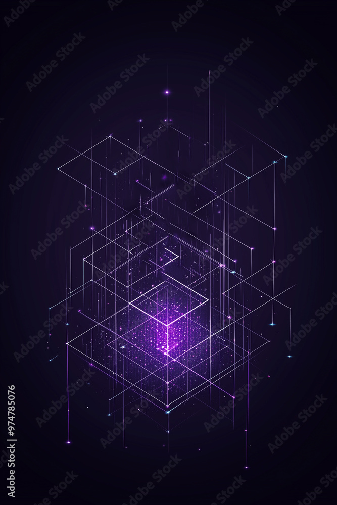 Obraz premium Abstract purple electronic cloud background