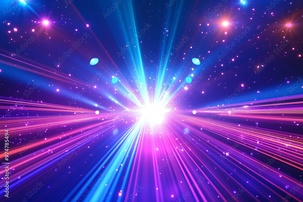 Fototapeta premium Abstract purple light beam glow