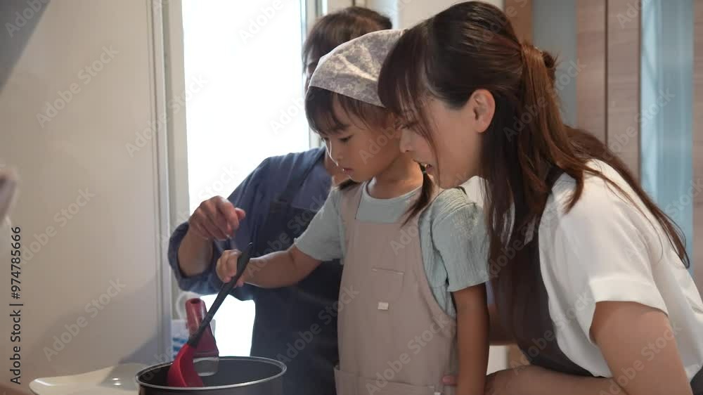 料理する家族 料理する家族