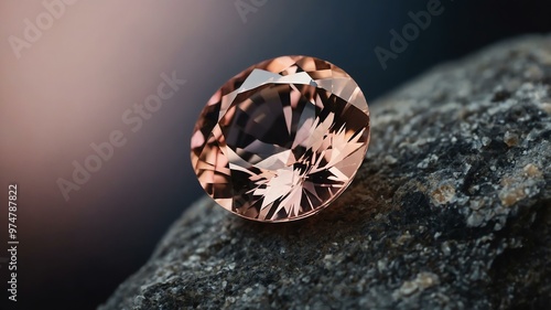 morganite stone centered in aesthetic background photo