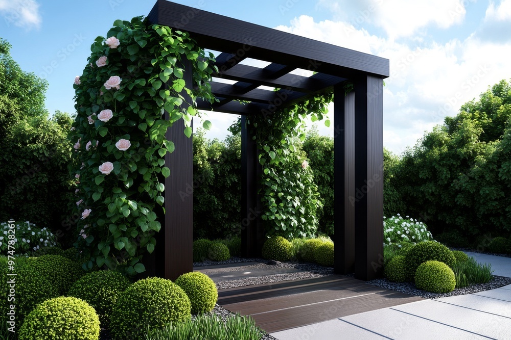Beautiful Garden Arbors and Trellises visualized in an artistic ...