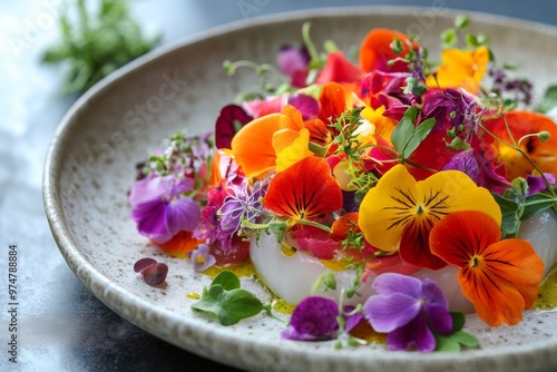 Wallpaper Mural Beautifully Styled Floral Dish Showcasing Nature s Art in Vibrant Colors and Intricate Arrangements Torontodigital.ca