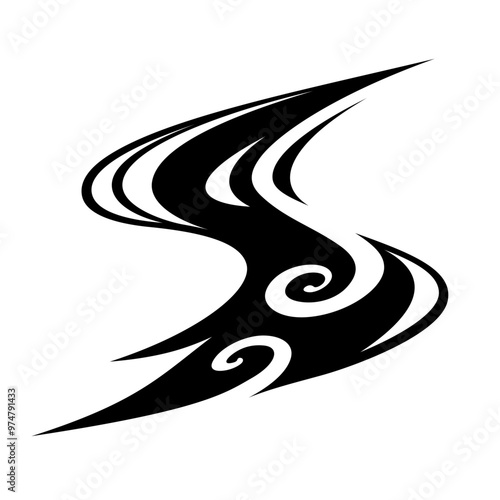 かっこいい流水紋のシルエット素材