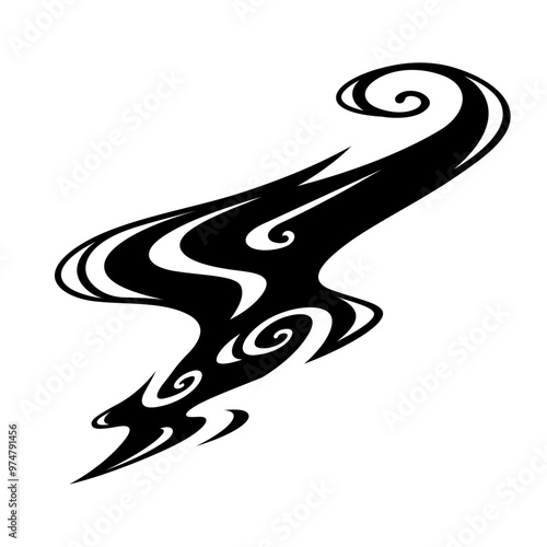 かっこいい流水紋のシルエット素材