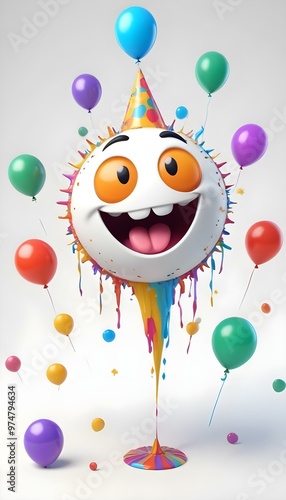 Happy crazy party emoj for any party flyer or positive motivation photo