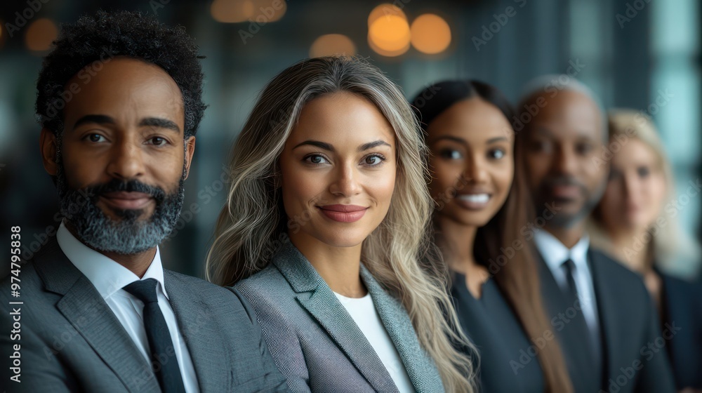 A diverse group of business professionals linked together by a network of dots, representing global business connections and teamwork. A diverse group of business professionals linked together by a network of dots, representing global business connections and teamwork.