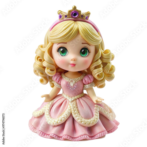 Princess doll figurine cute toy Isolated On Transparent Background