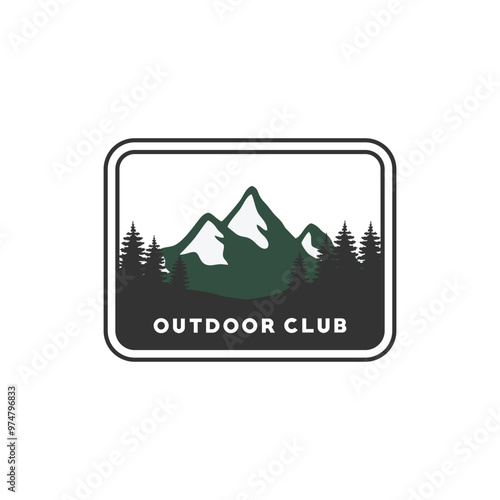 Mountain Adventure Logo, Adventure Badge, Camping Logo with Mountain